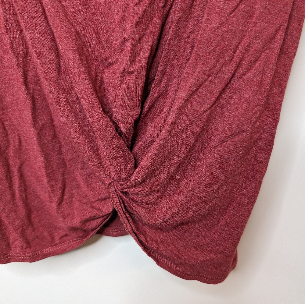 Zyia Maroon Low Back Swirl Tank with Back Twist | Size M - Picture 6 of 6